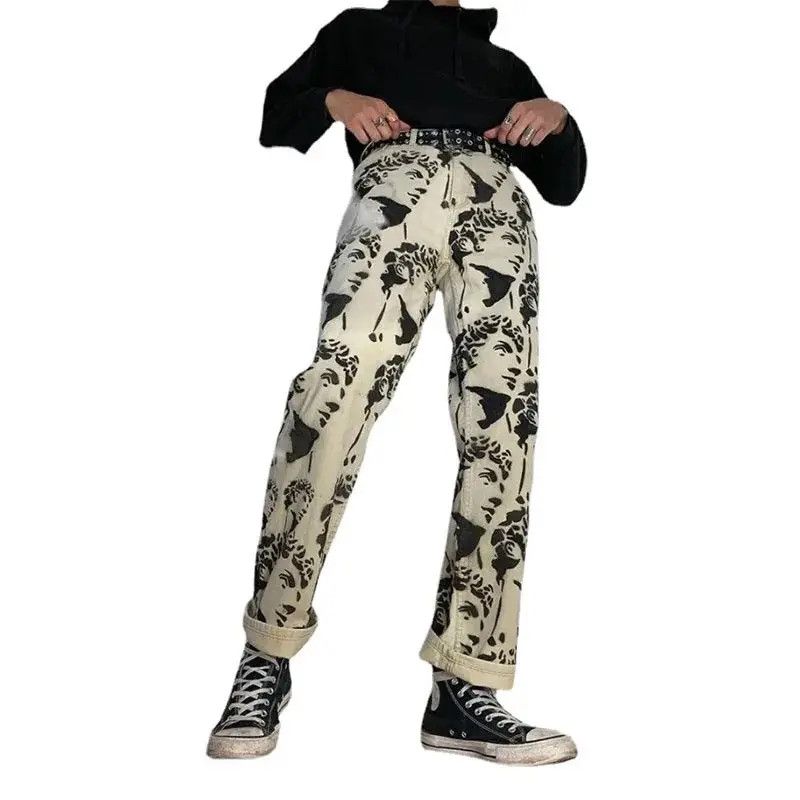 Japanese Brand × Vintage Washed straight Printing Fashion Jeans Pants Size US 34 / EU 50 - 3 Thumbnail