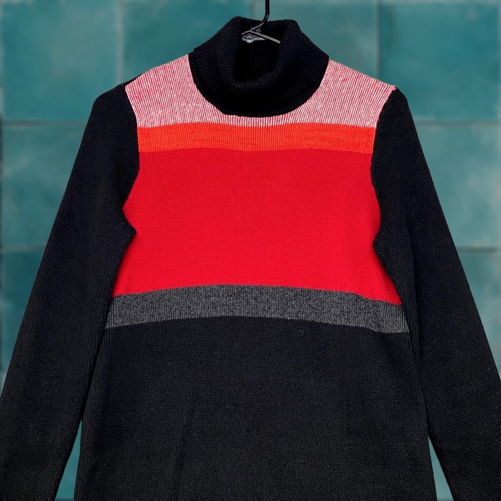 Free People Free People Sweater Dress XS Turtleneck Colorblock Black Red Winter Casual Womens Dress Size XS / US 0-2 / IT 36-38 - 1 Thumbnail