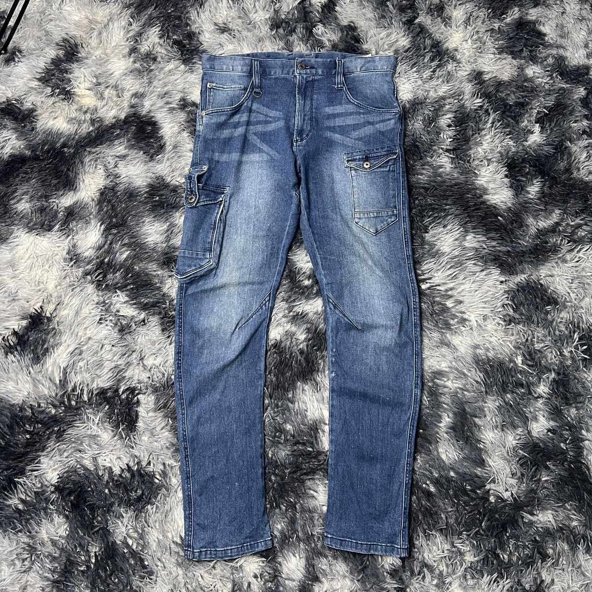 Japanese Brand IZ Frontier Denim Cargo Pants Size US 34 / EU 50 - 1 Thumbnail