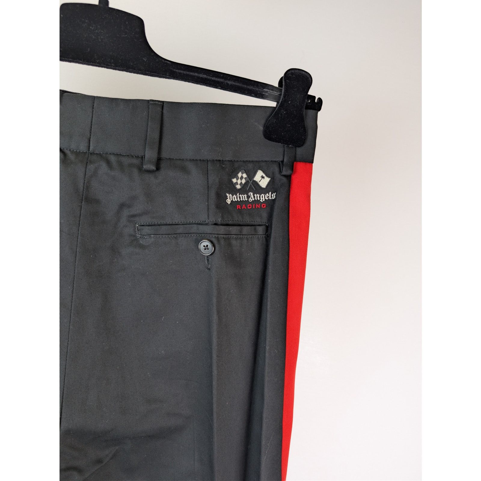 Palm Angels o1rshd1 Racing Chino Pants in Black / Red Size US 36 / EU 52 - 14 Thumbnail