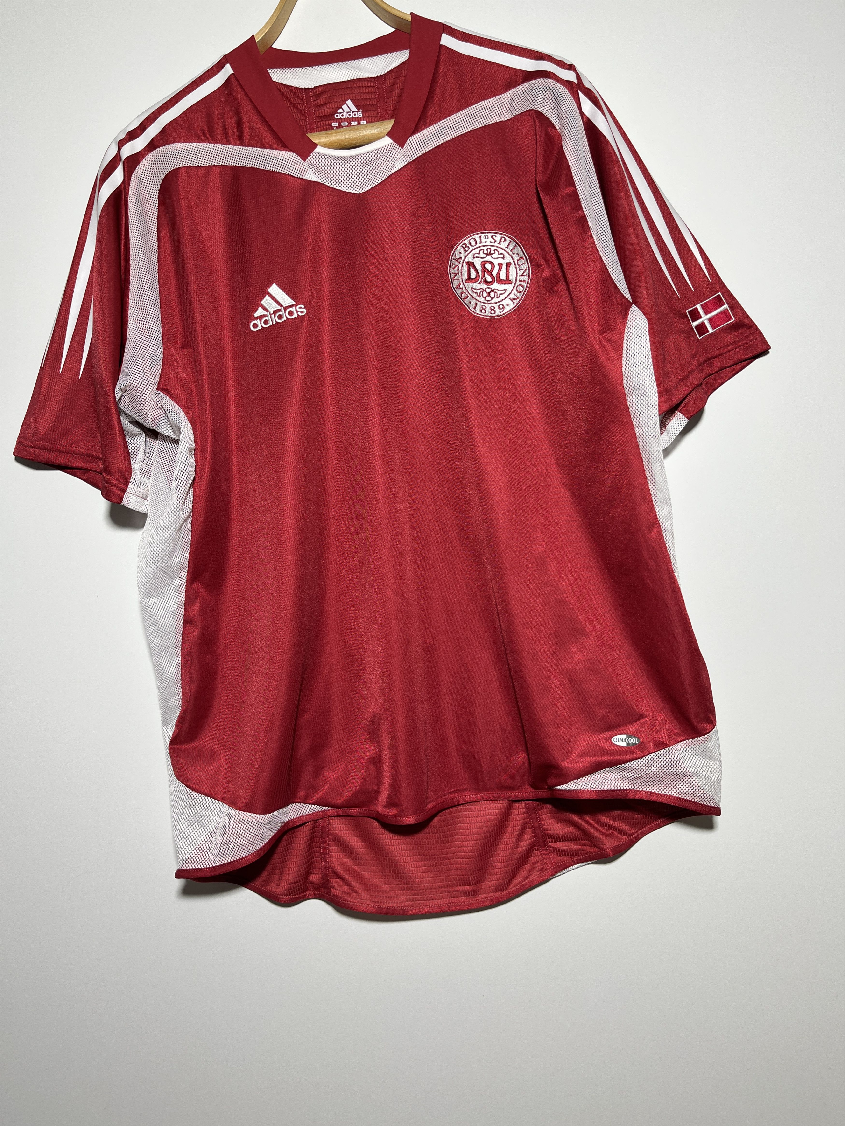 Adidas × Vintage Adidas Denmark National Team 2004-05 Home Match Issue Jersey Size US XL / EU 56 / 4 - 4 Thumbnail