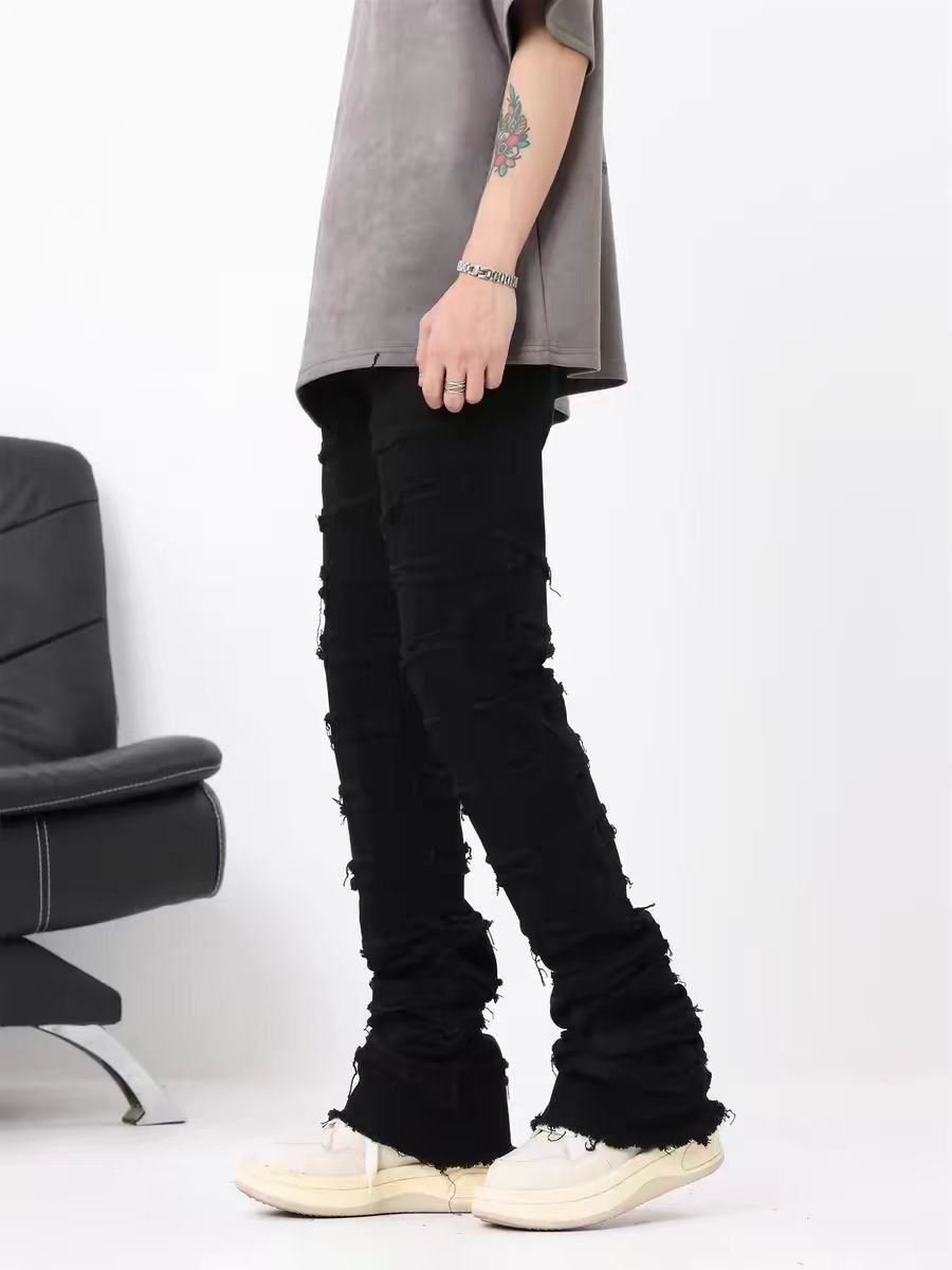Japanese Brand × Vintage Vintage Street Punk Ruffled Raw Hem Casual Pants Size US 32 / EU 48 - 4 Thumbnail