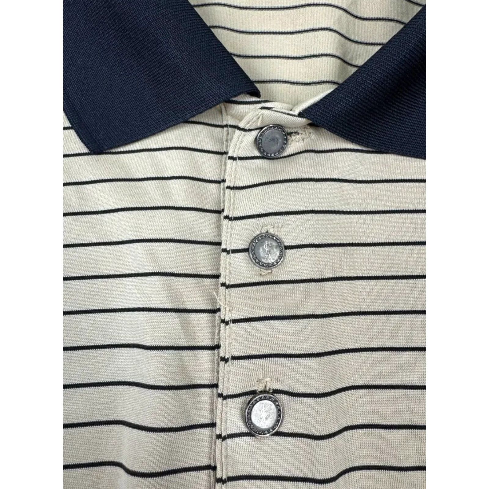 Yves Saint Laurent VINTAGE Saint Laurent YSL Silk Polo Shirt Striped 90s Men 2XL Beige Polo Men 2XL Beige Logo 90s Vintage Size US XXL / EU 58 / 5 - 5 Thumbnail