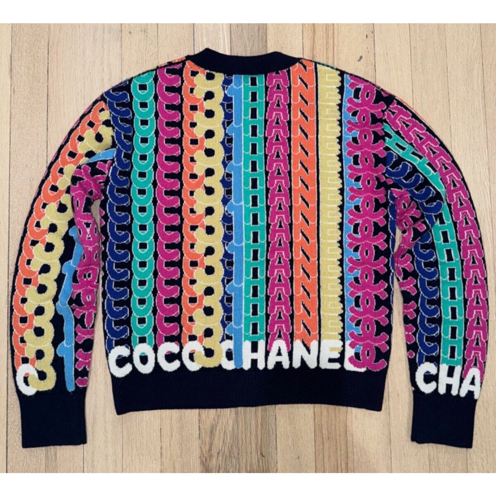Chanel Chanel 21K Blue Rainbow Letter Logo CC Button Long Sleeve Size XS / US 0-2 / IT 36-38 - 10 Thumbnail
