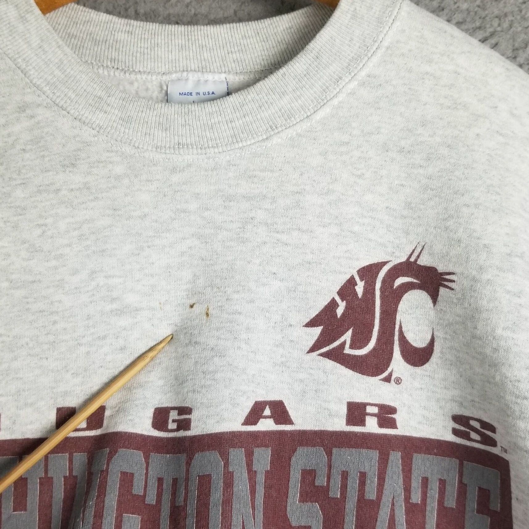 Vintage VINTAGE Salem Sportswear Washington State Cougars Grunge Crewneck Sweatshirt Gray XL Mens Size US XL / EU 56 / 4 - 2 Thumbnail