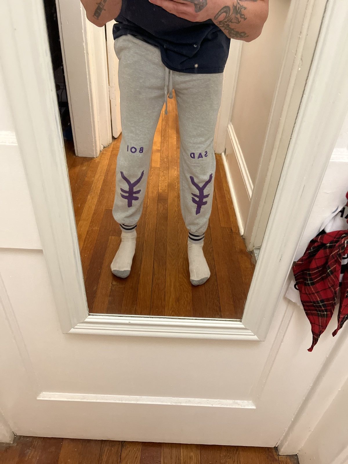 Drain Gang × Sad Boys Vintage2000s Yung Lean Bladee Sad Boiz Embroidered Sweatpant Size US 30 / EU 46 - 4 Thumbnail