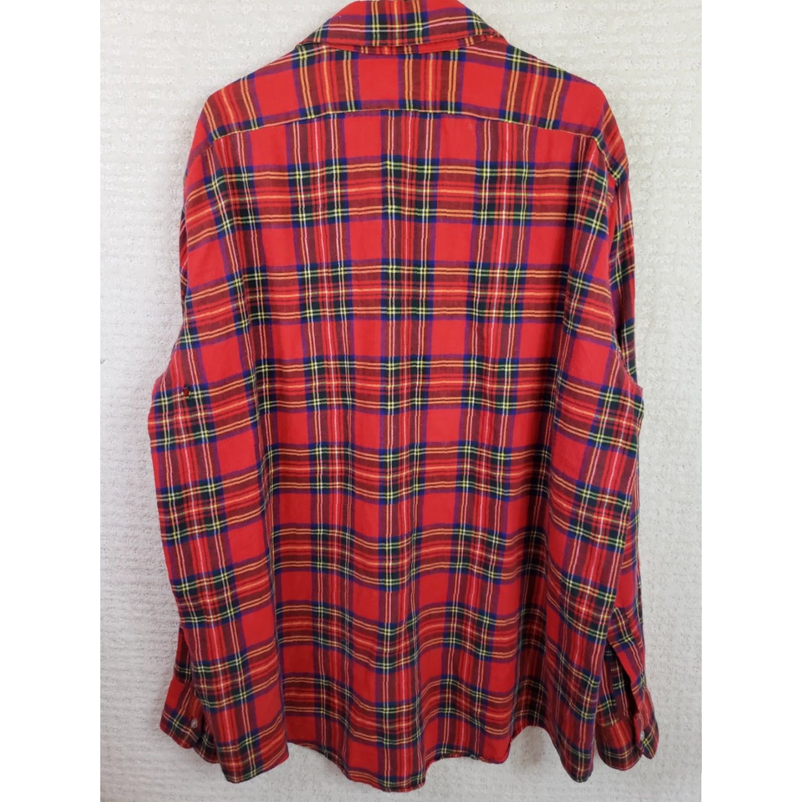 Vintage LL Bean Flannel Shirt Mens XLT Tall Red Tartan Plaid Long Sleeve Button Up Size US XL / EU 56 / 4 - 6 Thumbnail