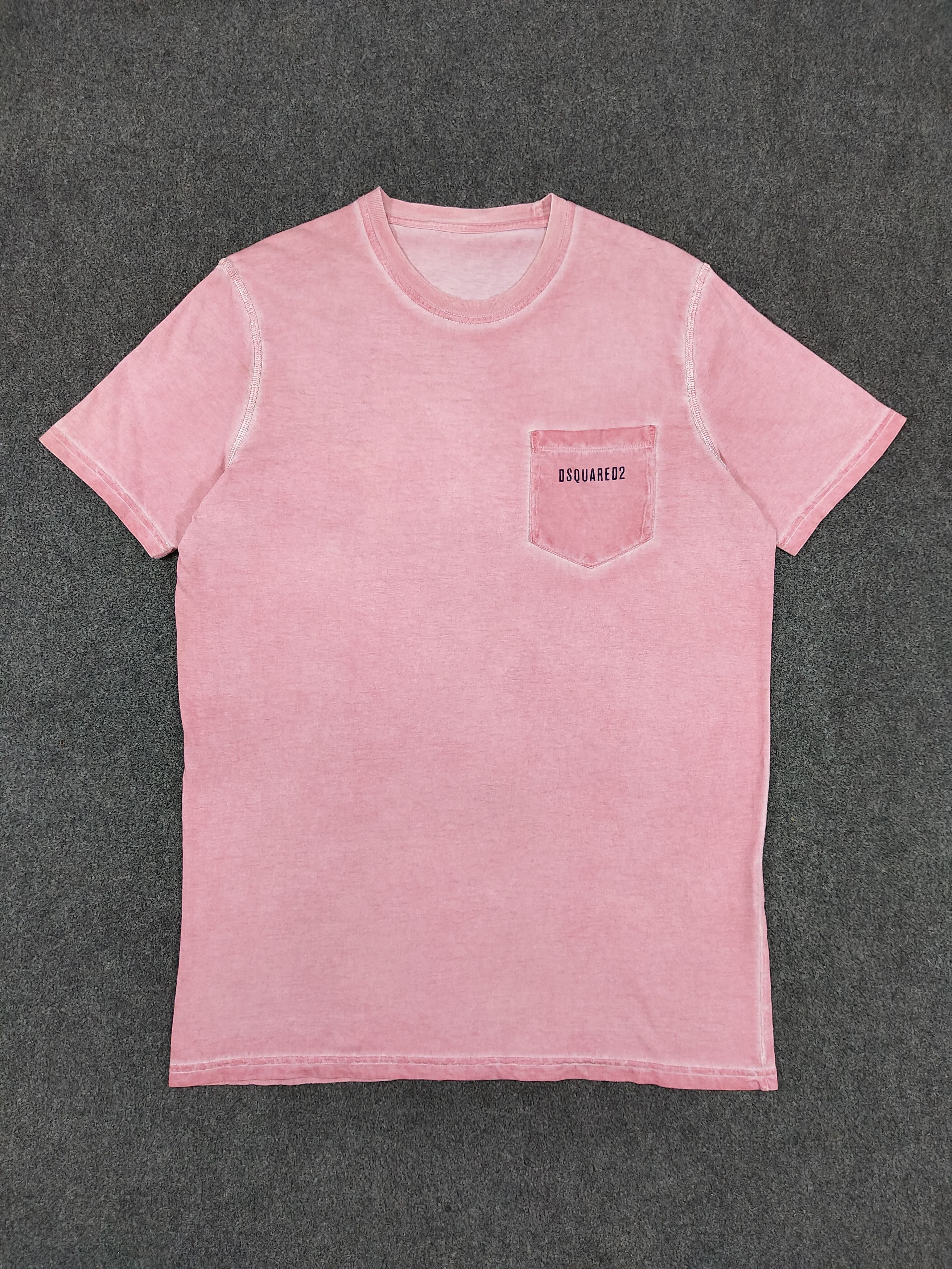 Dsquared2 Dsquared2- Pink Garment Dyed Slim Fit Pocket Tee Size US L / EU 52-54 / 3 - 1 Thumbnail