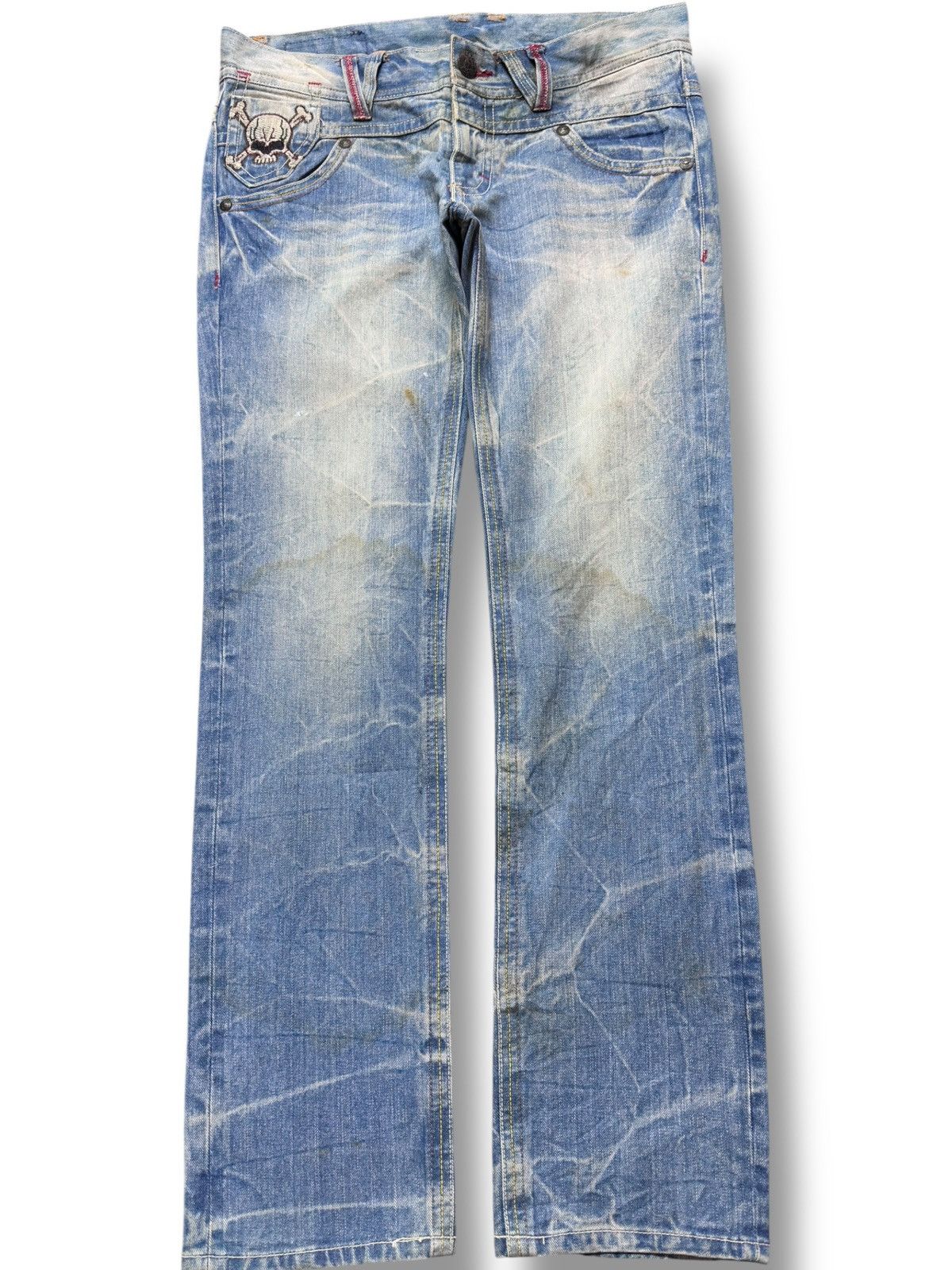 Kapital Vintage Japanese Brand Skull Embroidery Mudwash Denim Size US 34 / EU 50 - 1 Thumbnail