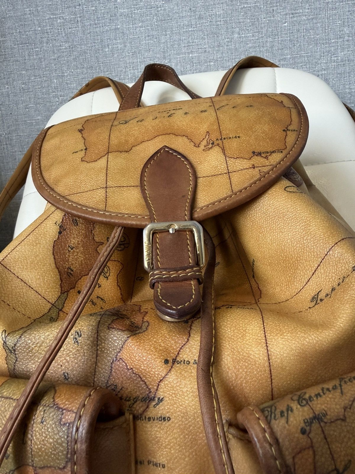 Alviero Martini ALVIERO MARTINI 1A CLASSE Geo Map Leather Backpack Size ONE SIZE - 6 Thumbnail