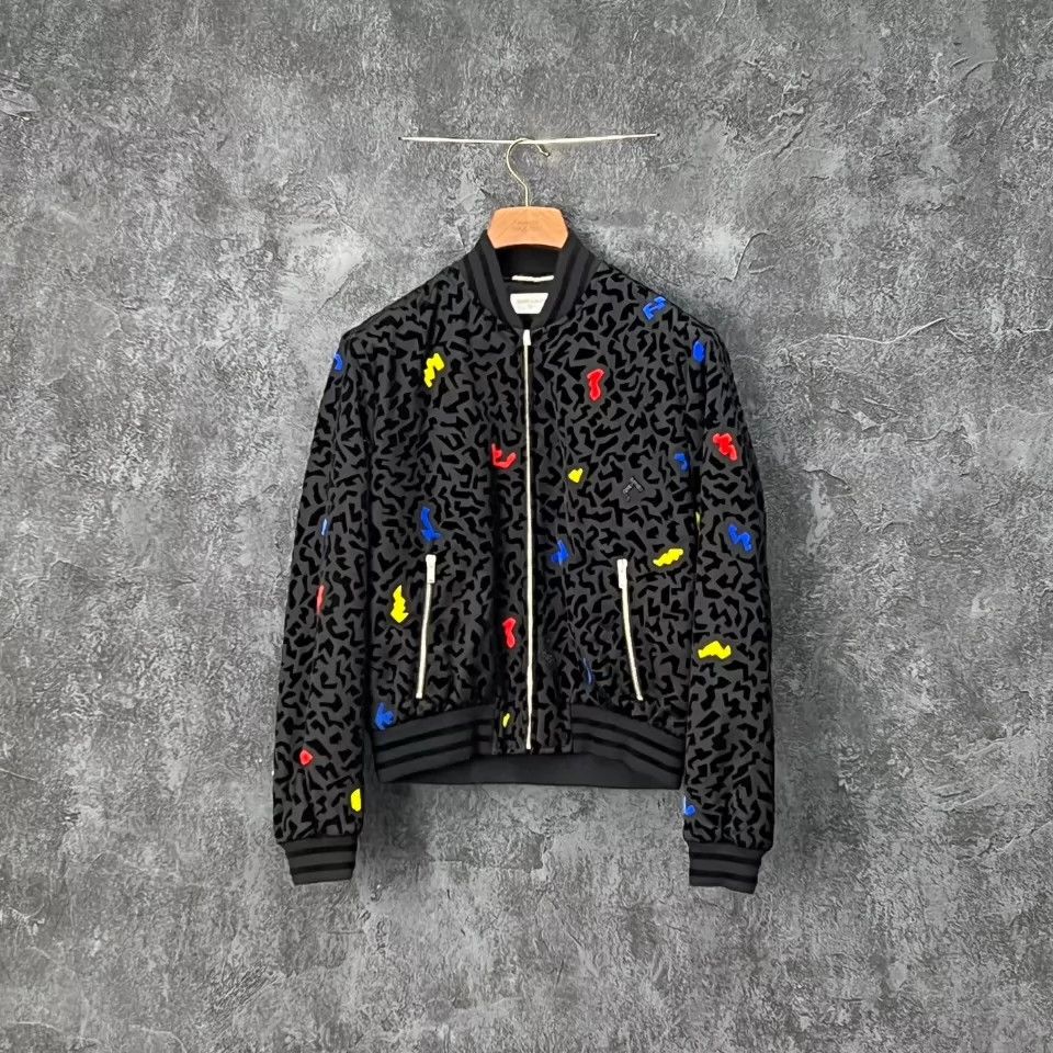 Saint Laurent Paris Saint Laurent Paris Colorful leopard print baseball jacket Size US S / EU 44-46 / 1 - 1 Thumbnail