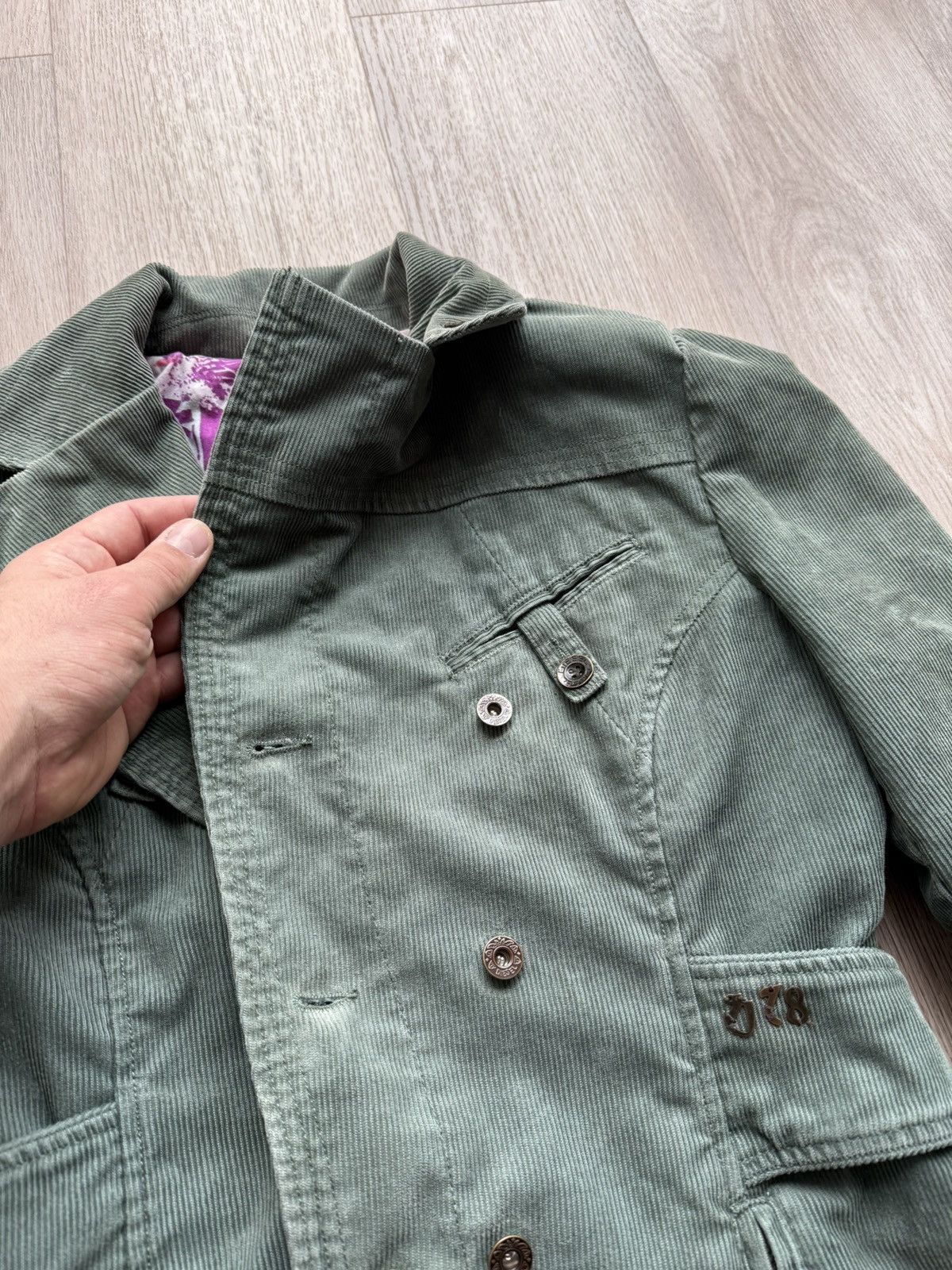 Diesel Vintage Diesel Green Velvet Double Blazer Jacket Size L / US 10 / IT 46 - 7 Thumbnail