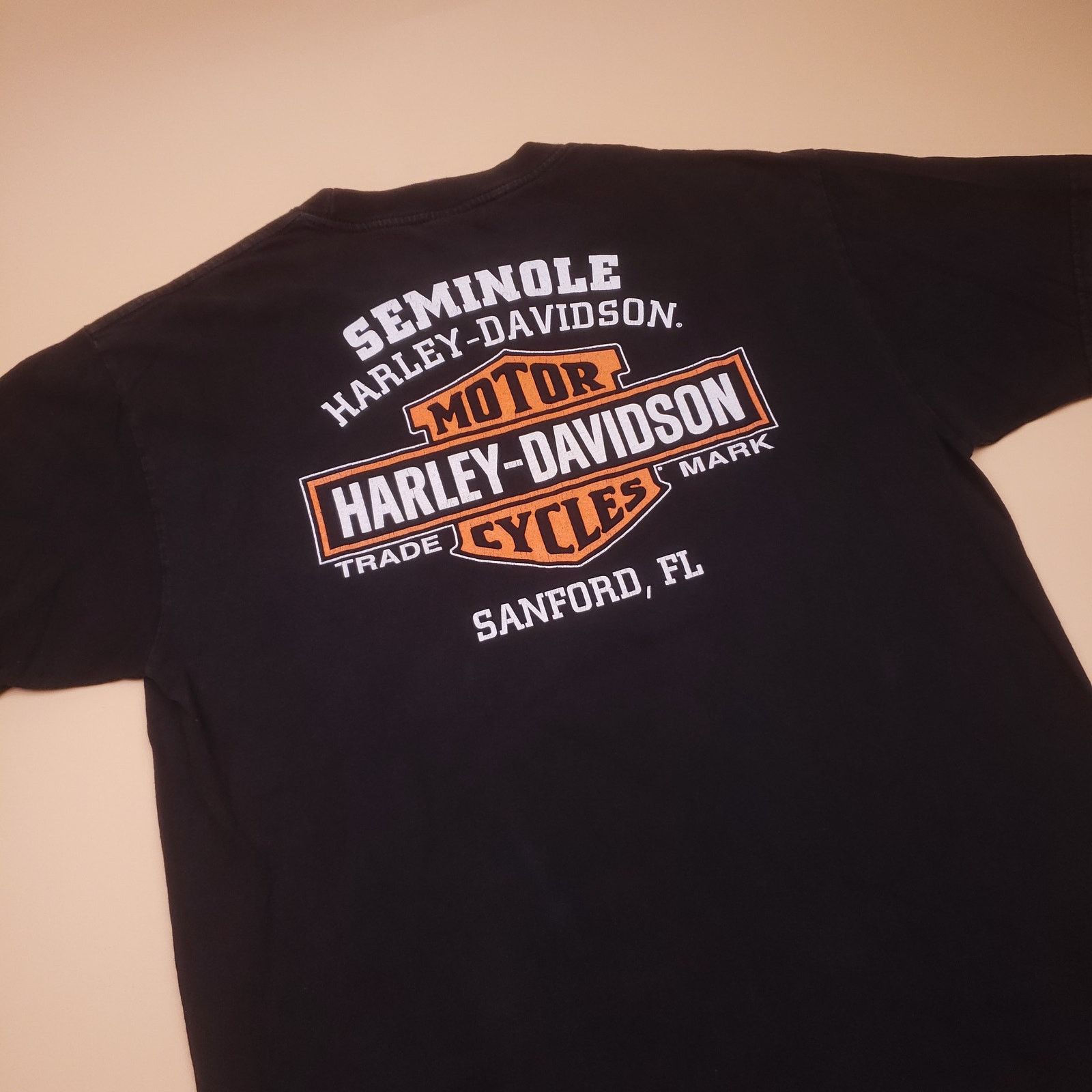 Harley Davidson Mens y2k Harley Davidson Sanford FL Skeleton Biker Tee L Size US L / EU 52-54 / 3 - 7 Thumbnail