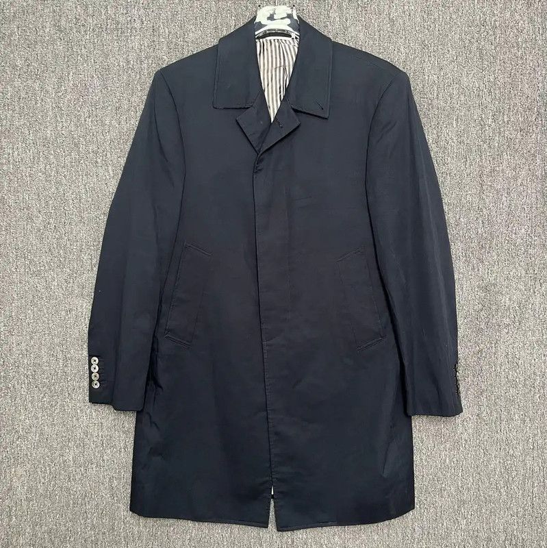 Thom Browne Thom Browne Men's Navy Cotton Overcoat 0089 Size US S / EU 44-46 / 1 - 1 Thumbnail