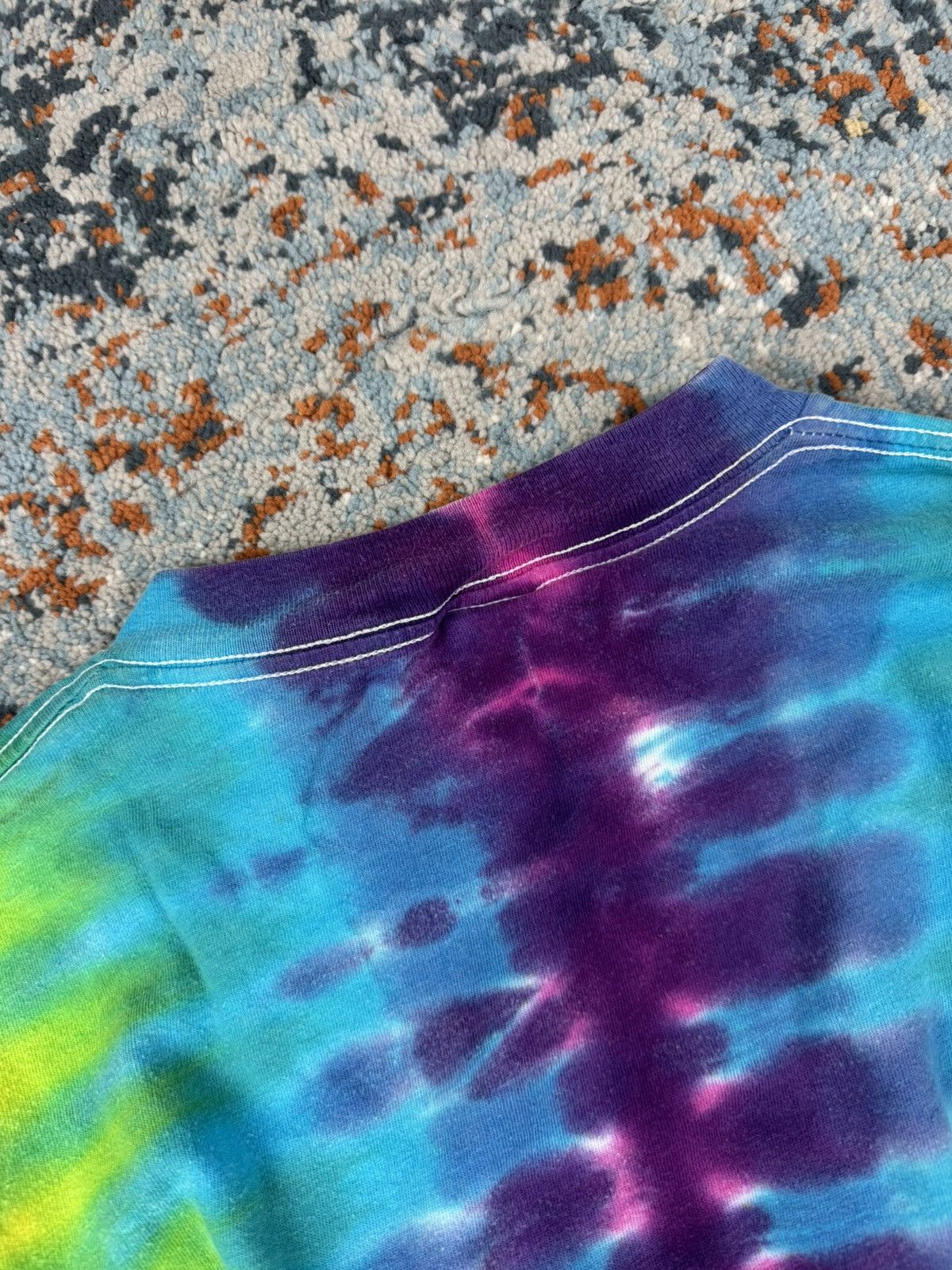 Vintage Vintage 90s Oneita made in USA rainbow tie dye tee boxy fit Size US L / EU 52-54 / 3 - 7 Thumbnail