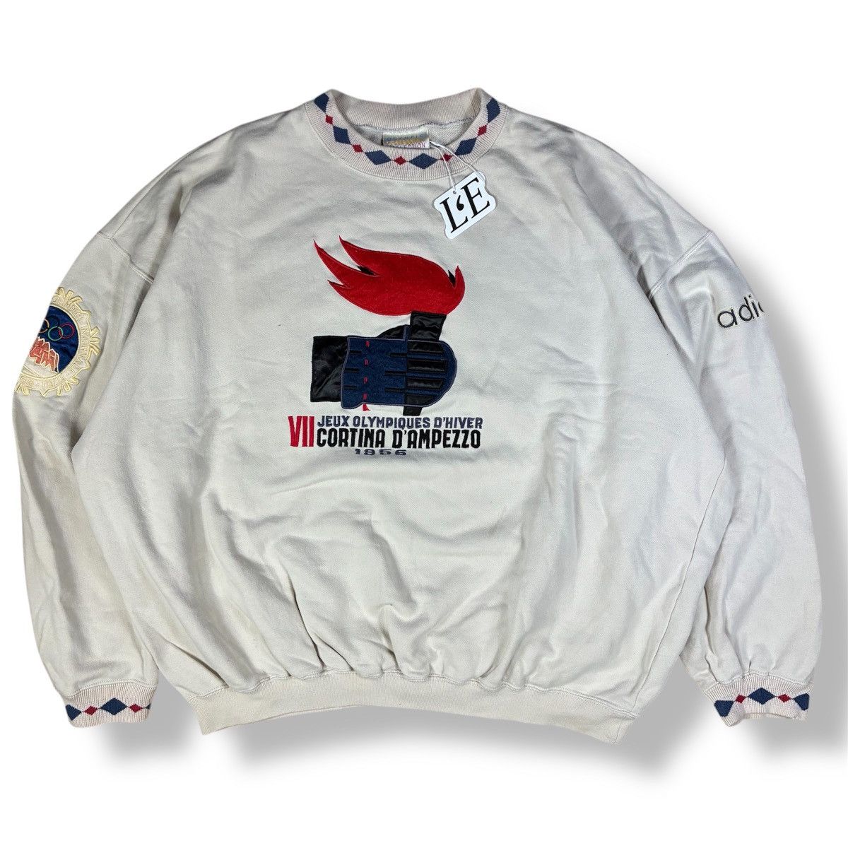 Adidas Mens Vintage Adidas Olympic Cortina D'Ampezzo Sweatshirt Size US XL / EU 56 / 4 - 1 Thumbnail