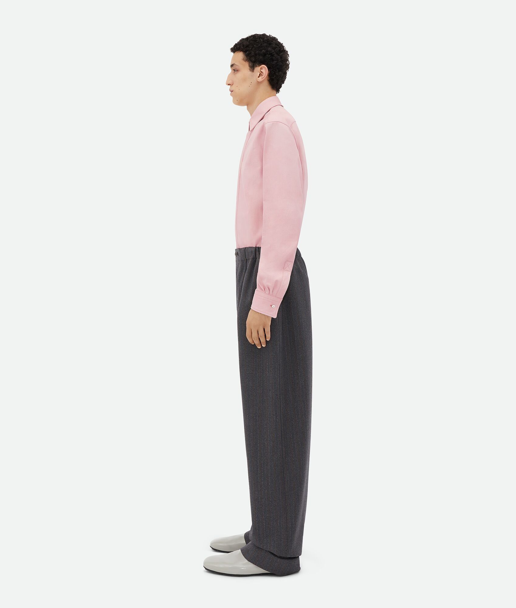 Bottega Veneta o1bcso1str0225 Wool Chevron Pant in Grey Melange Size US 36 / EU 52 - 2 Thumbnail