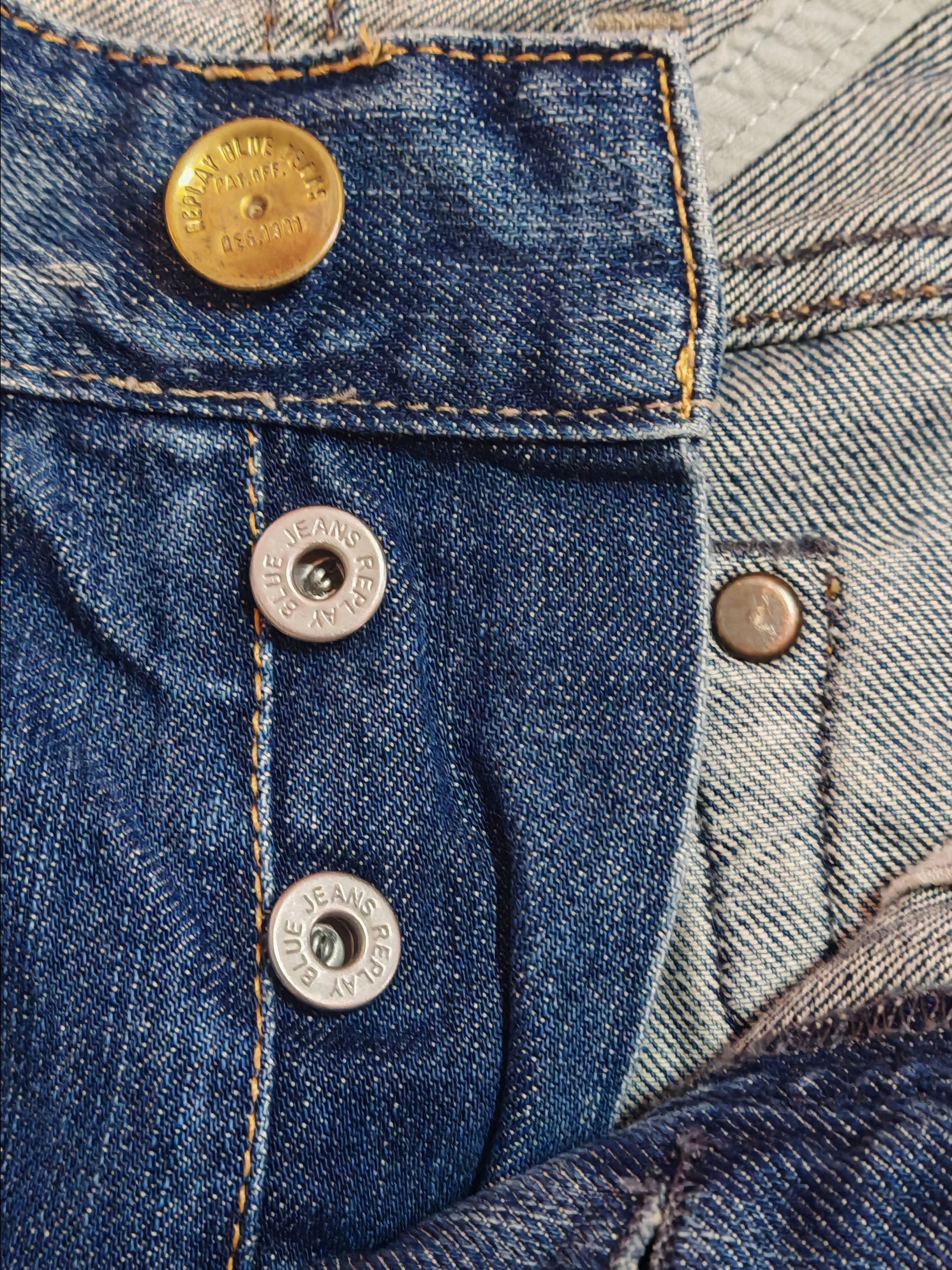 Replay × Vintage Replay Rare Y2K Straight Faded Whiskered Button Fly Jeans Size US 32 / EU 48 - 4 Thumbnail