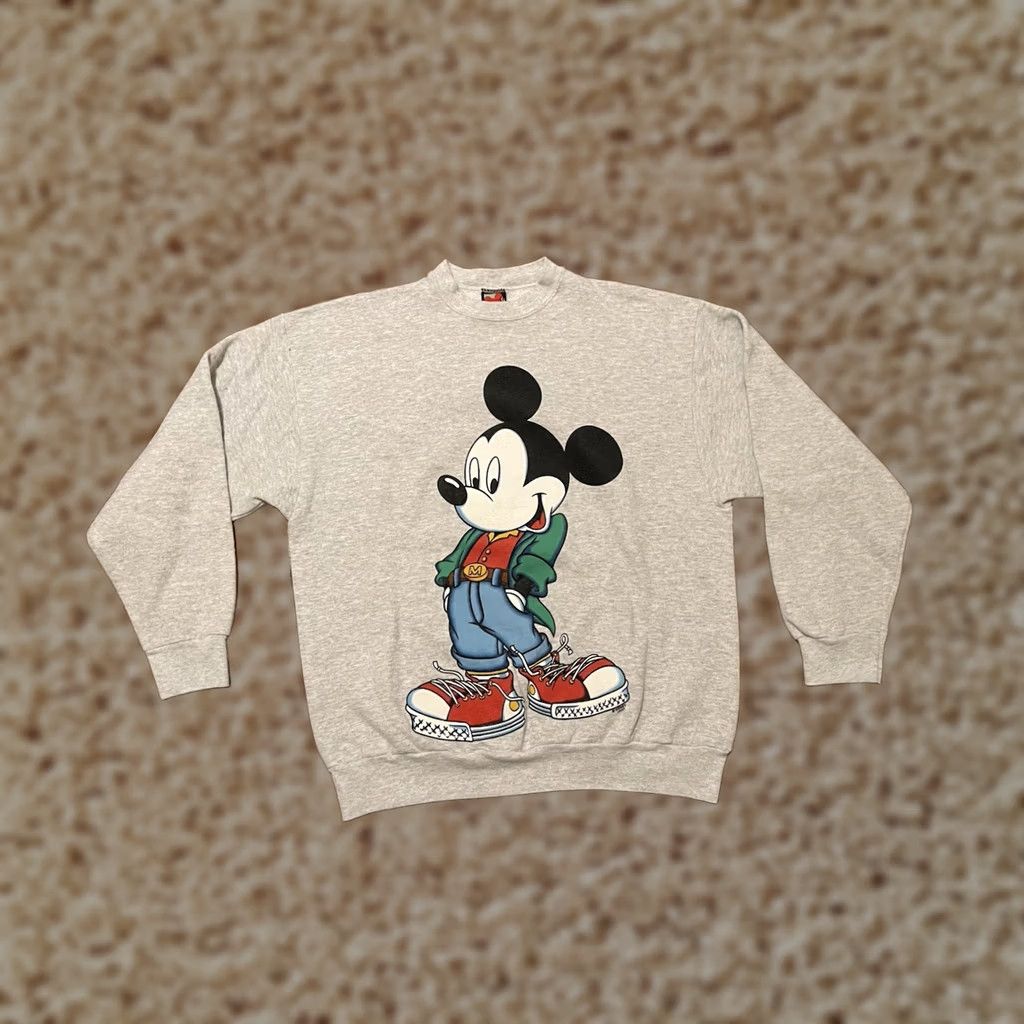 Mickey Unlimited VINTAGE Jerry Leigh Walt Disney Mickey Mouse Crewneck Sweatshirt Adult XL Gray Size US XL / EU 56 / 4 - 1 Thumbnail