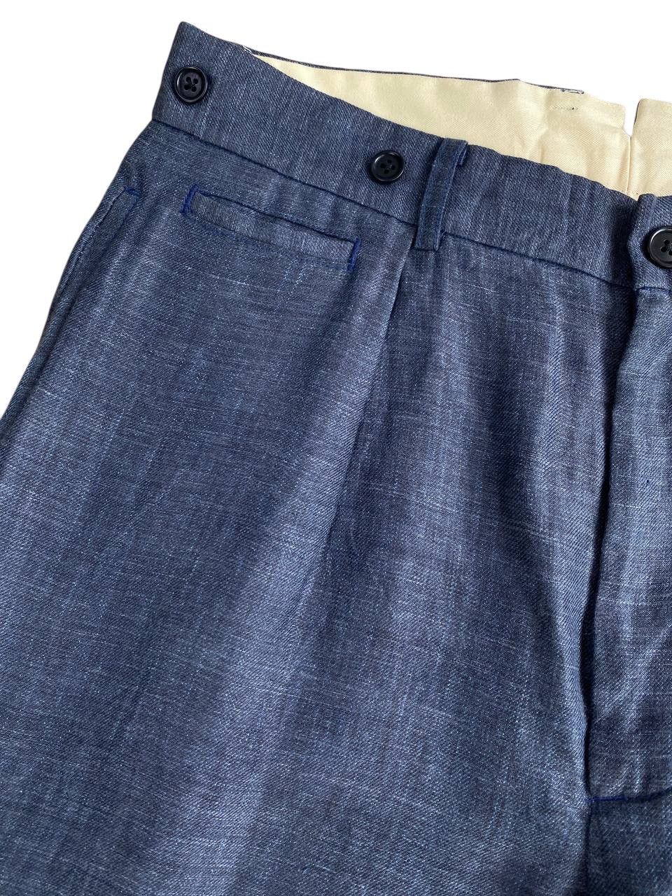 Nigel Cabourn Nigel Cobourn Blue Linen Ballon Fit Pants Size US 34 / EU 50 - 4 Thumbnail
