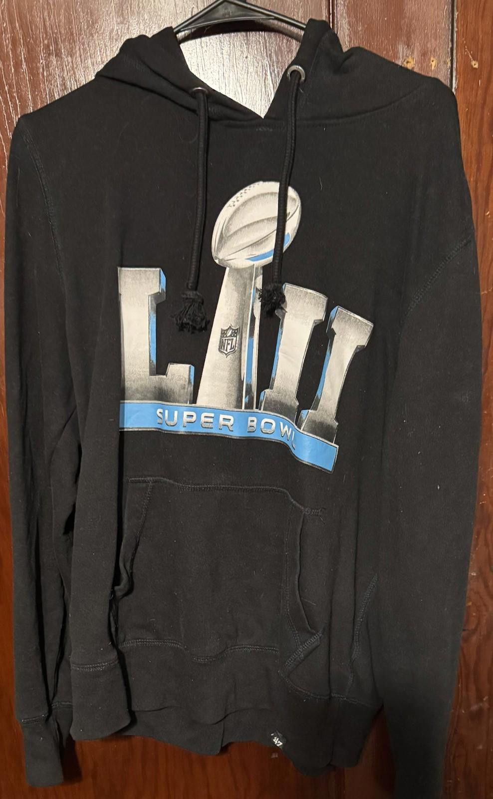 47 Super Bowl LII '47 Brand Pullover Hoodie Men's Size L Black Size ONE SIZE - 1 Thumbnail