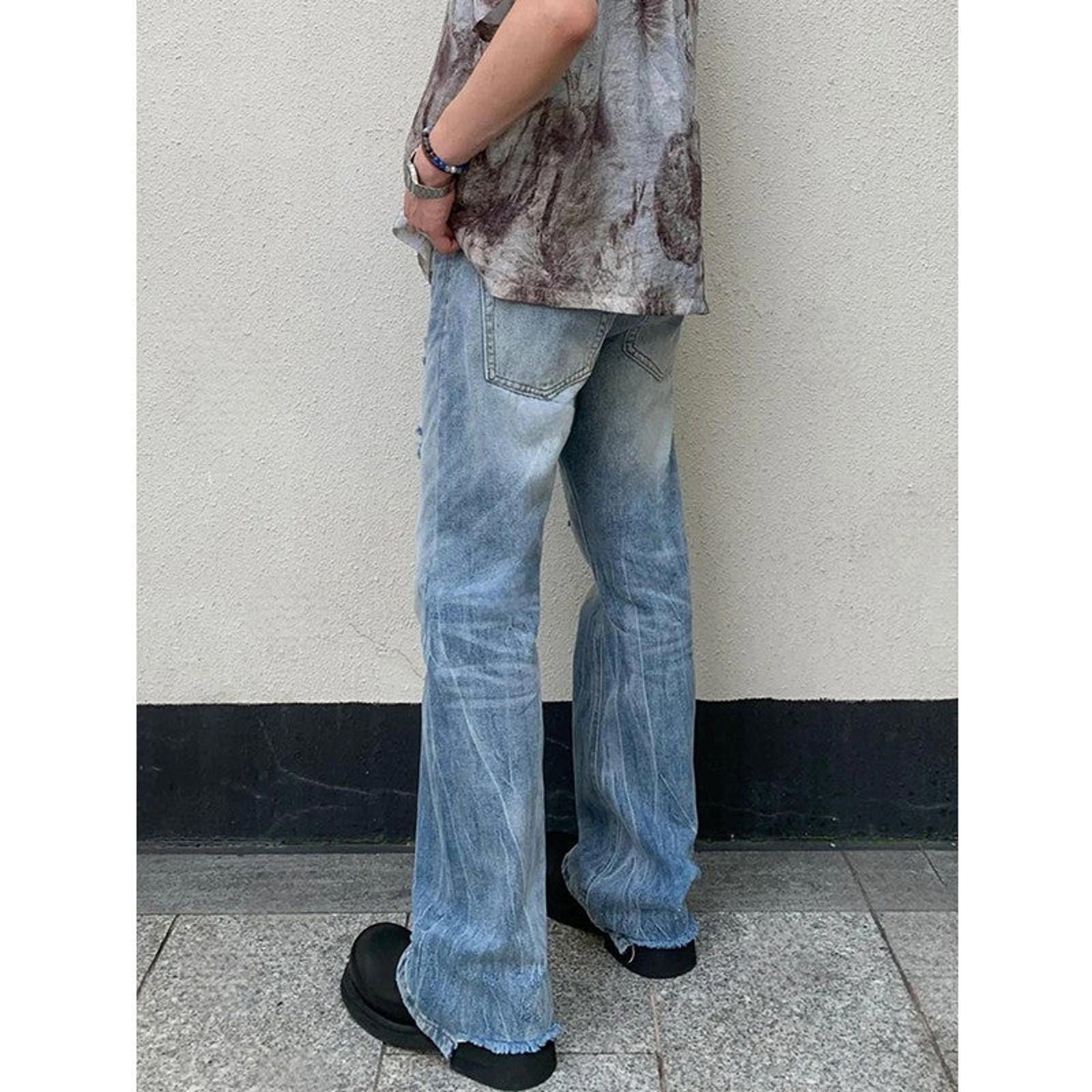 Vintage Distressed Flared Denim Jeans, Bootcut Vintage Jeans Size US 30 / EU 46 - 4 Thumbnail