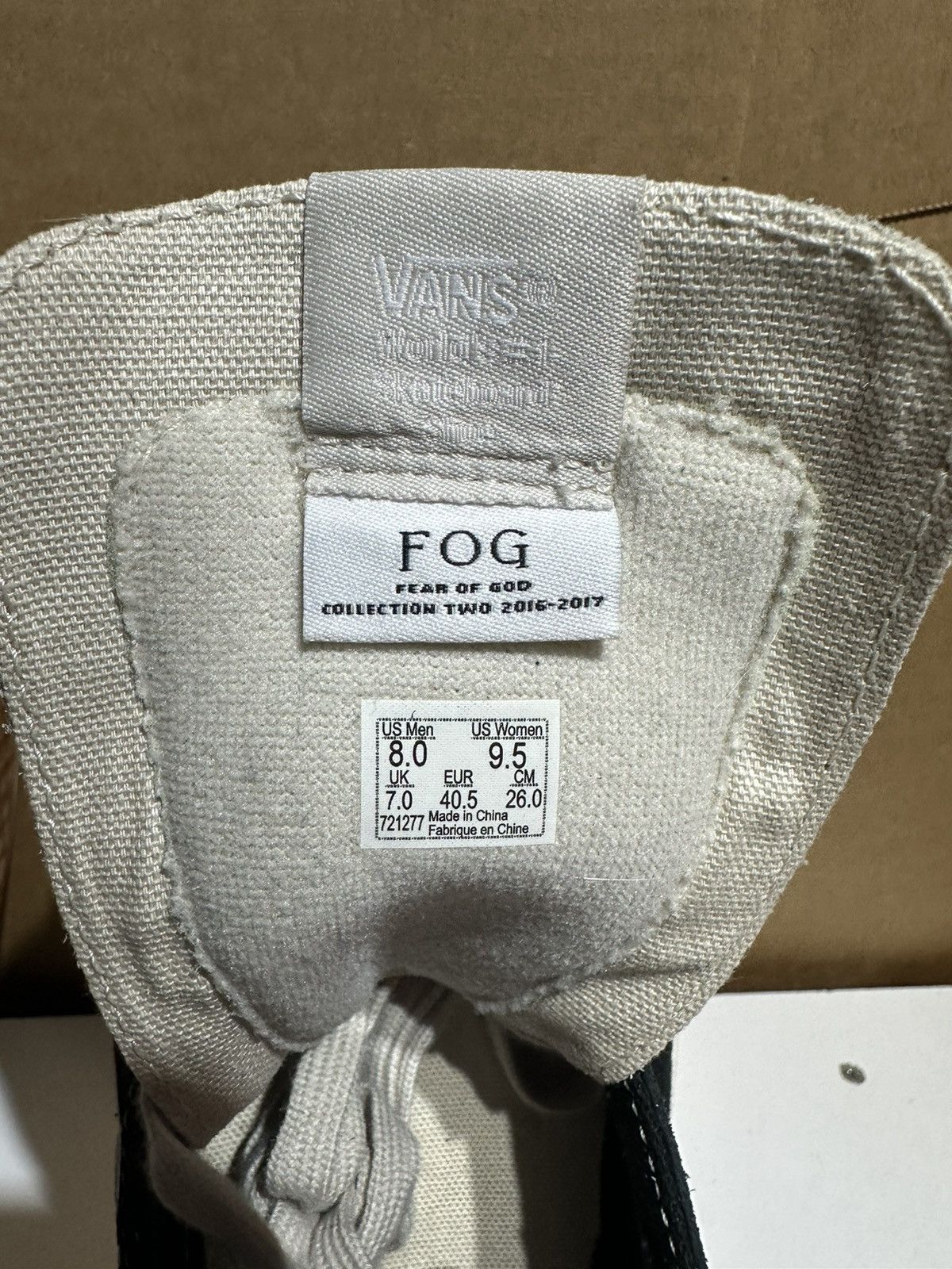 Fear of God × Vans Vans x FOG SK8 Hi Fear of God Birch Size US 8 / EU 41 - 5 Thumbnail
