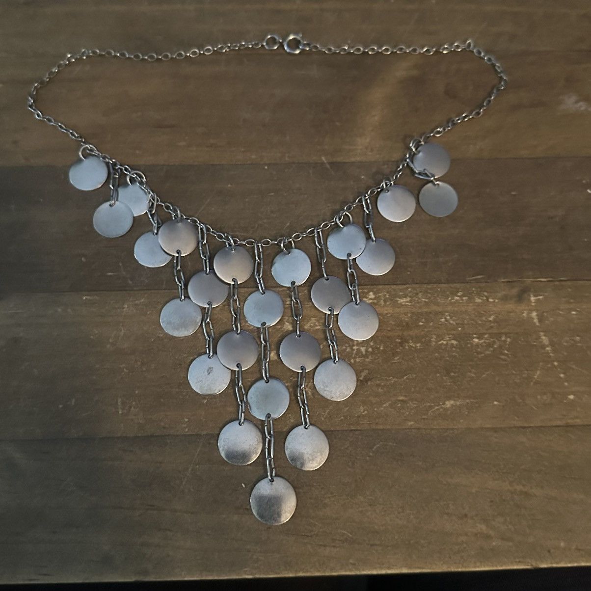 Vintage Vintage silver tone pyramid bib necklace Size ONE SIZE - 2 Thumbnail