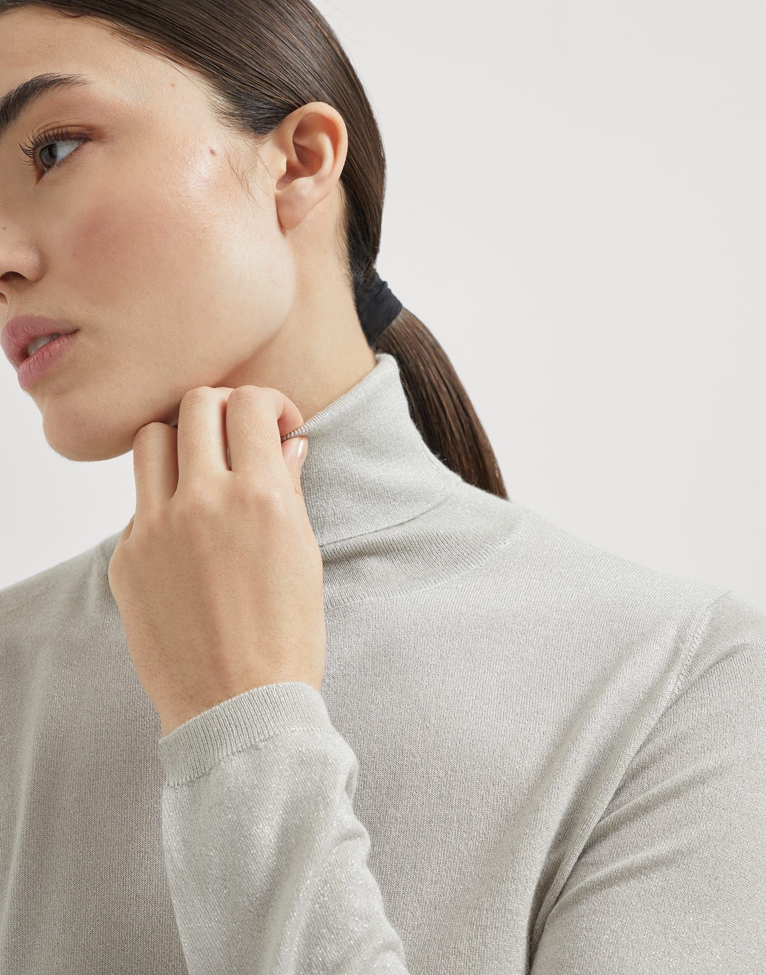 Brunello Cucinelli o1la1rc1a1025 Turtleneck Sweater in Grey Size XL / US 12-14 / IT 48-50 - 3 Thumbnail