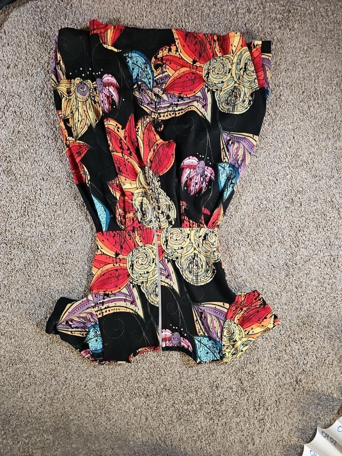 Designer LuLaRoe Dress Floral Multicolor Medium Back Zipper Size M / US 6-8 / IT 42-44 - 6 Thumbnail