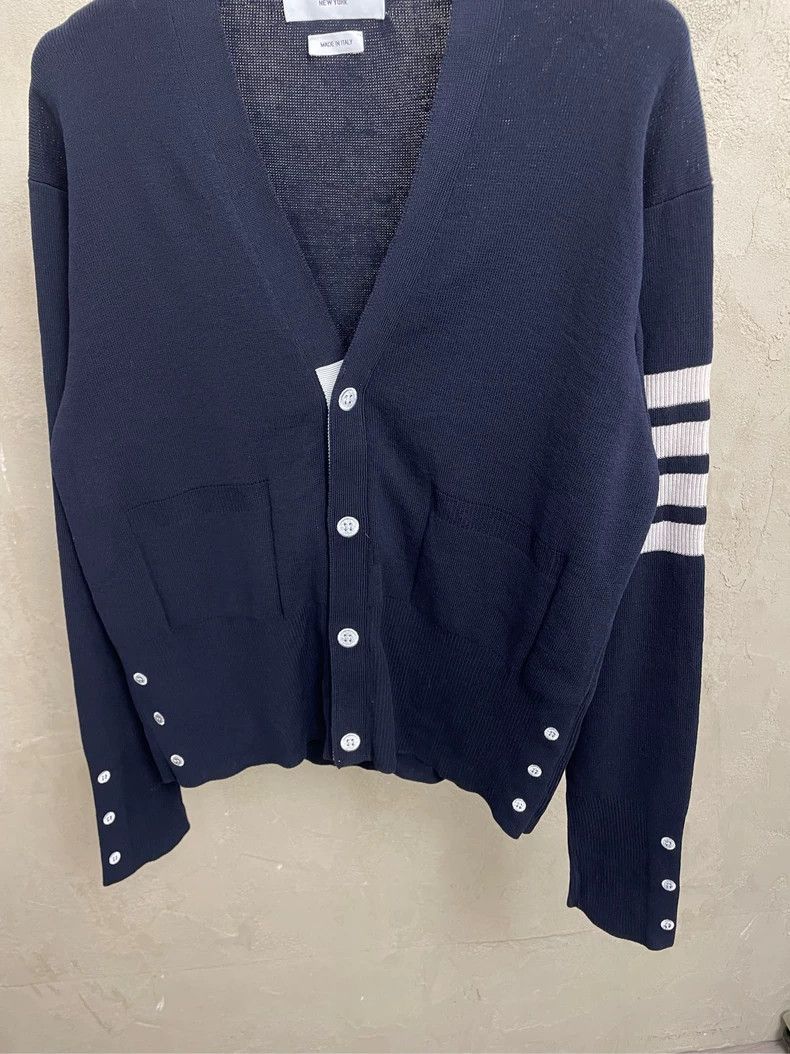 Thom Browne Thom Browne Blue and green knit cardigan Size US S / EU 44-46 / 1 - 3 Thumbnail