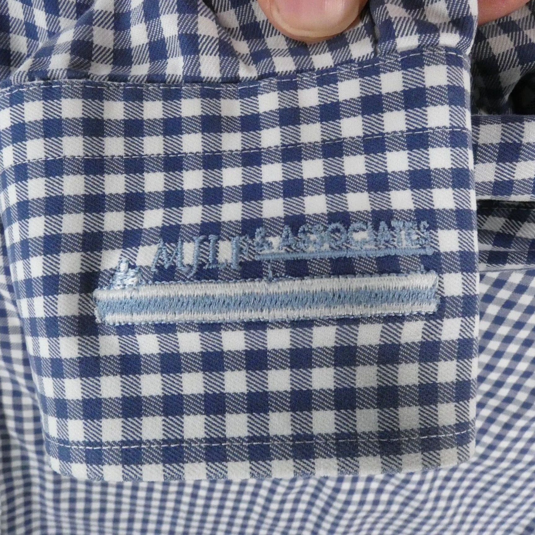 Peter Millar Peter Millar Shirt Mens Large Nanoluxe Long Sleeve Button Up Blue White Gingham Size US L / EU 52-54 / 3 - 7 Thumbnail