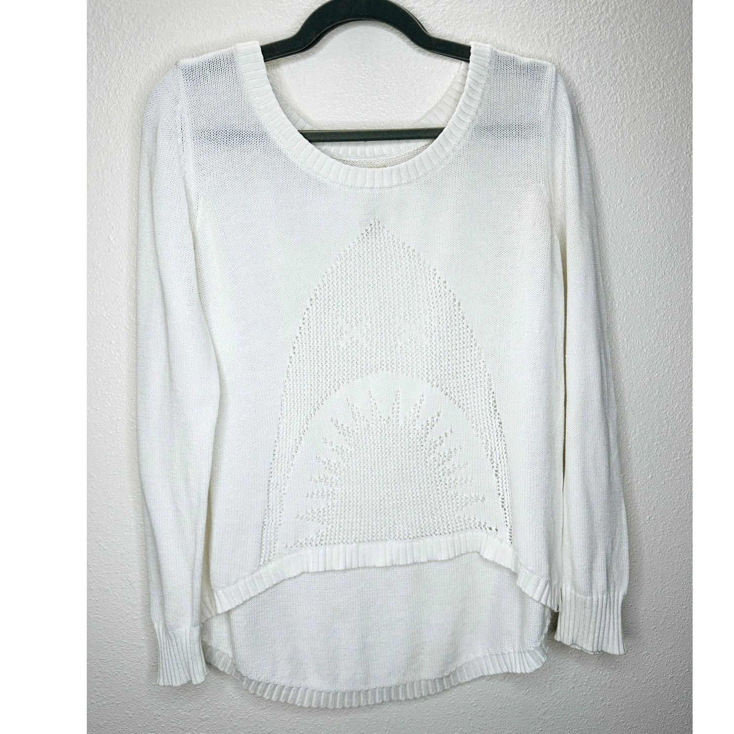 Billabong Billabong Boat Neck High Low Shark Knit Pattern Sweater M Size M / US 6-8 / IT 42-44 - 2 Thumbnail