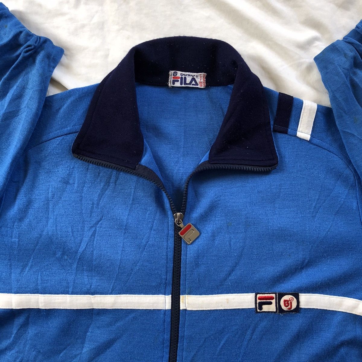 Fila × Vintage 1980 FILA BJ Borg French Blue Settanta mk2 Tracktop Jacket Size US M / EU 48-50 / 2 - 6 Thumbnail