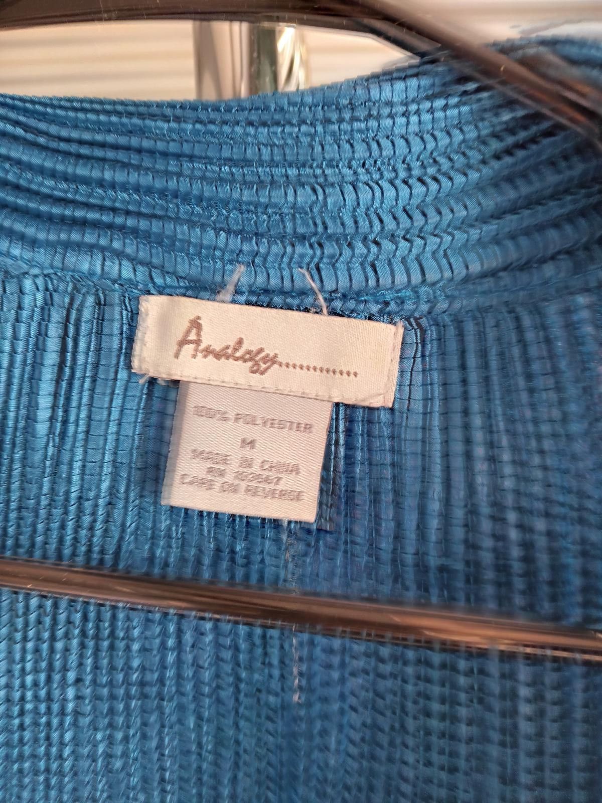 Designer Analeigh Women's Blouse - Vibrant Blue Button-Up Top Size M / US 6-8 / IT 42-44 - 3 Thumbnail
