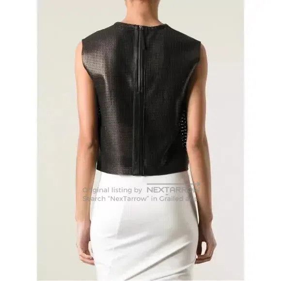 Other Helmut Lang size P Women's lamb leather cutout sleeveless v Size S / US 4 / IT 40 - 2 Thumbnail