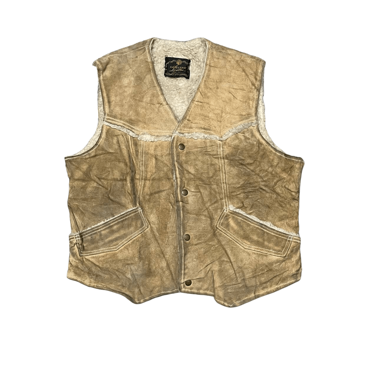 Genuine Leather Vintage Genuine Leather Vest Sherpa Linning Size US L / EU 52-54 / 3 - 1 Thumbnail