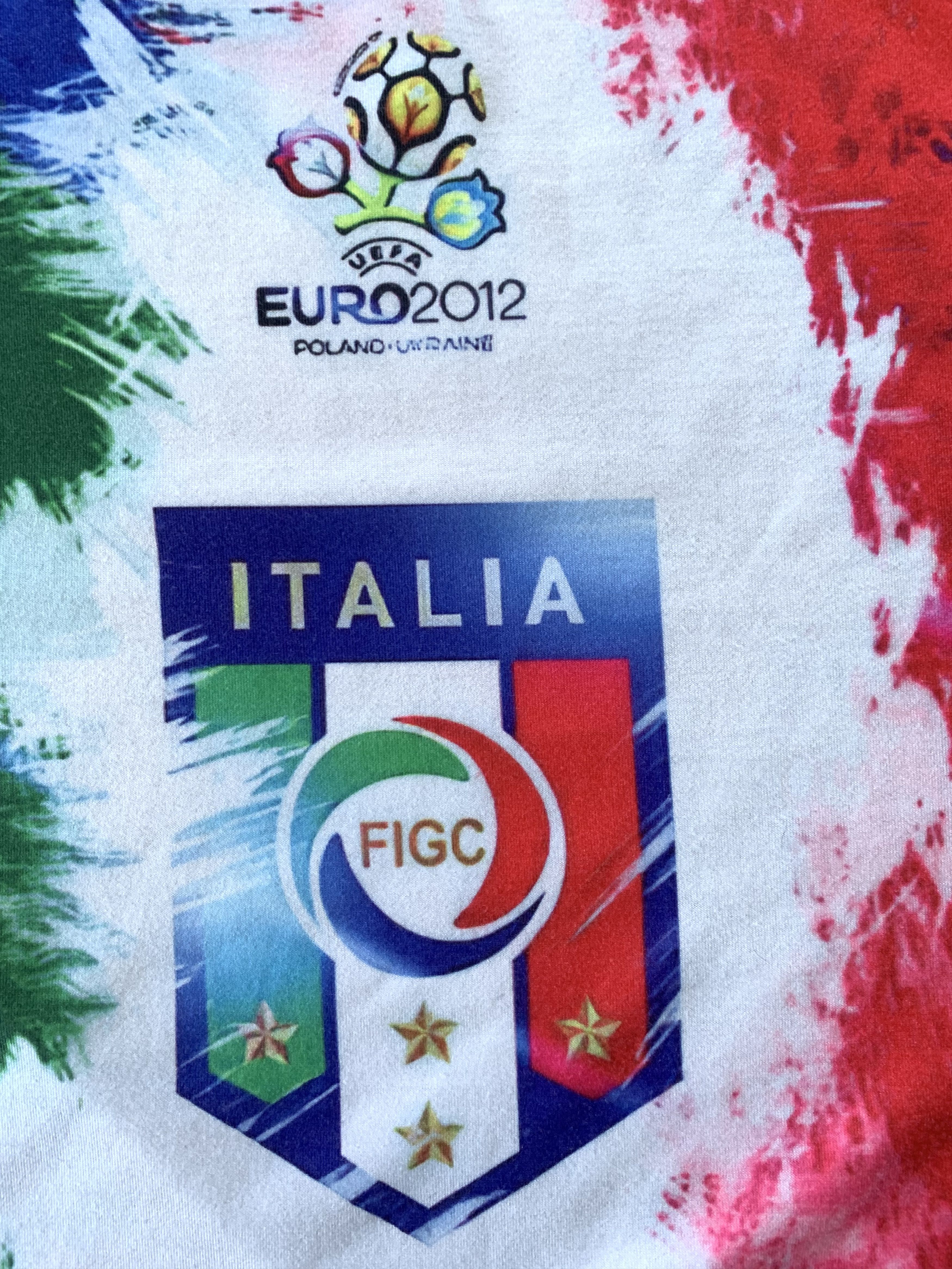 Vintage Italia Euro 2012 Printed T-Shirt Size US L / EU 52-54 / 3 - 5 Thumbnail