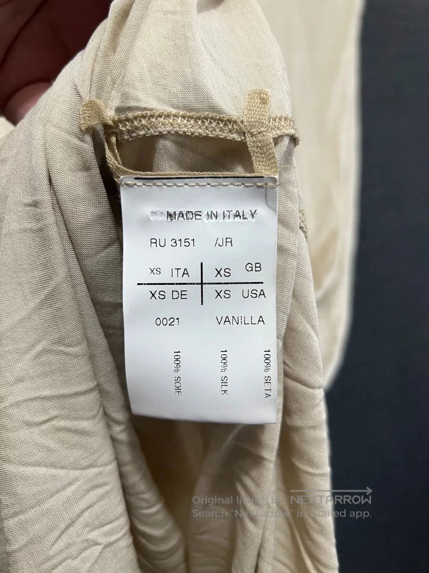 Rick Owens Rick Owens Vanilla Silk Tank Top. Size US XS / EU 42 / 0 - 5 Thumbnail
