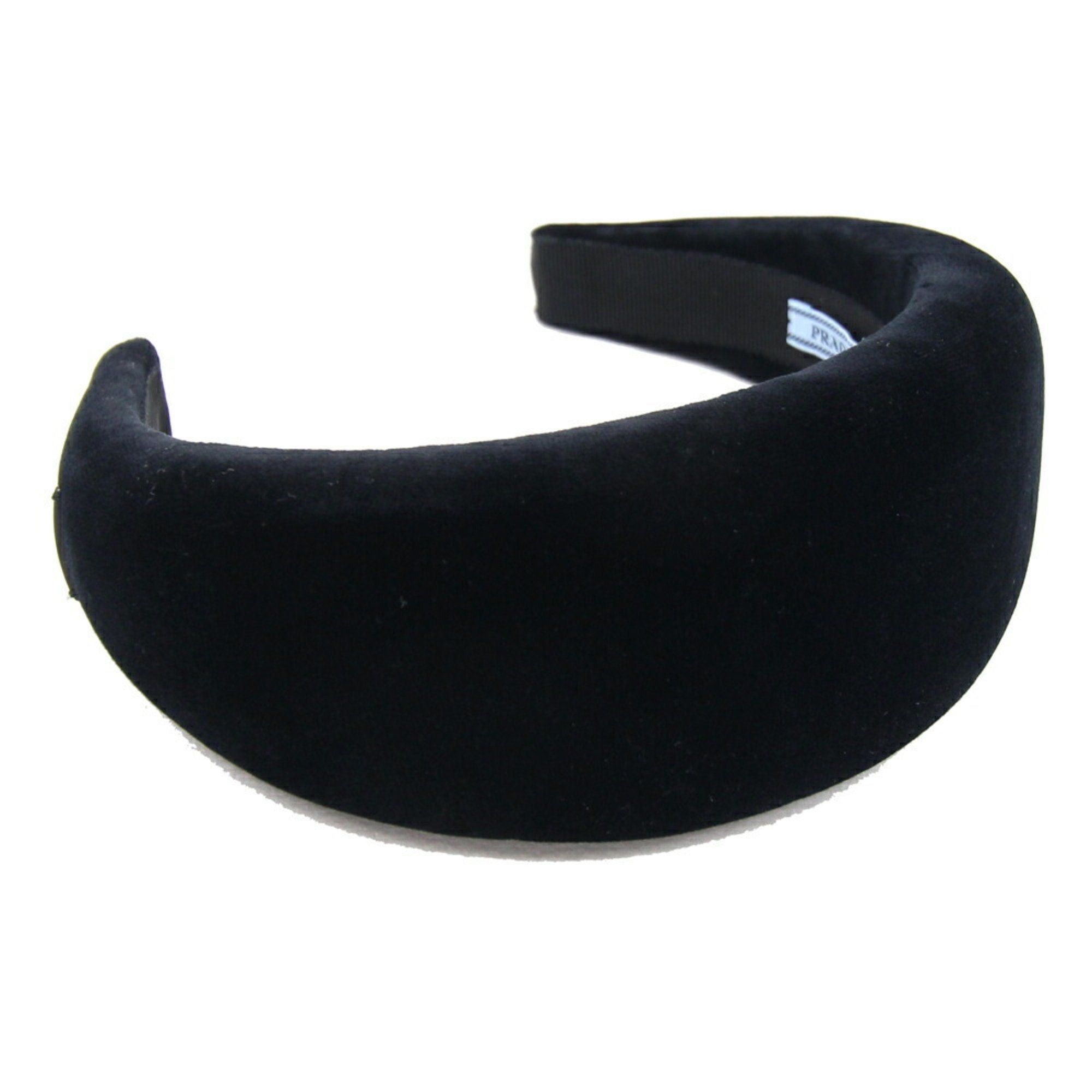image of Prada Headband 1Ih016 Black Velvet Head Hair Clip Women's