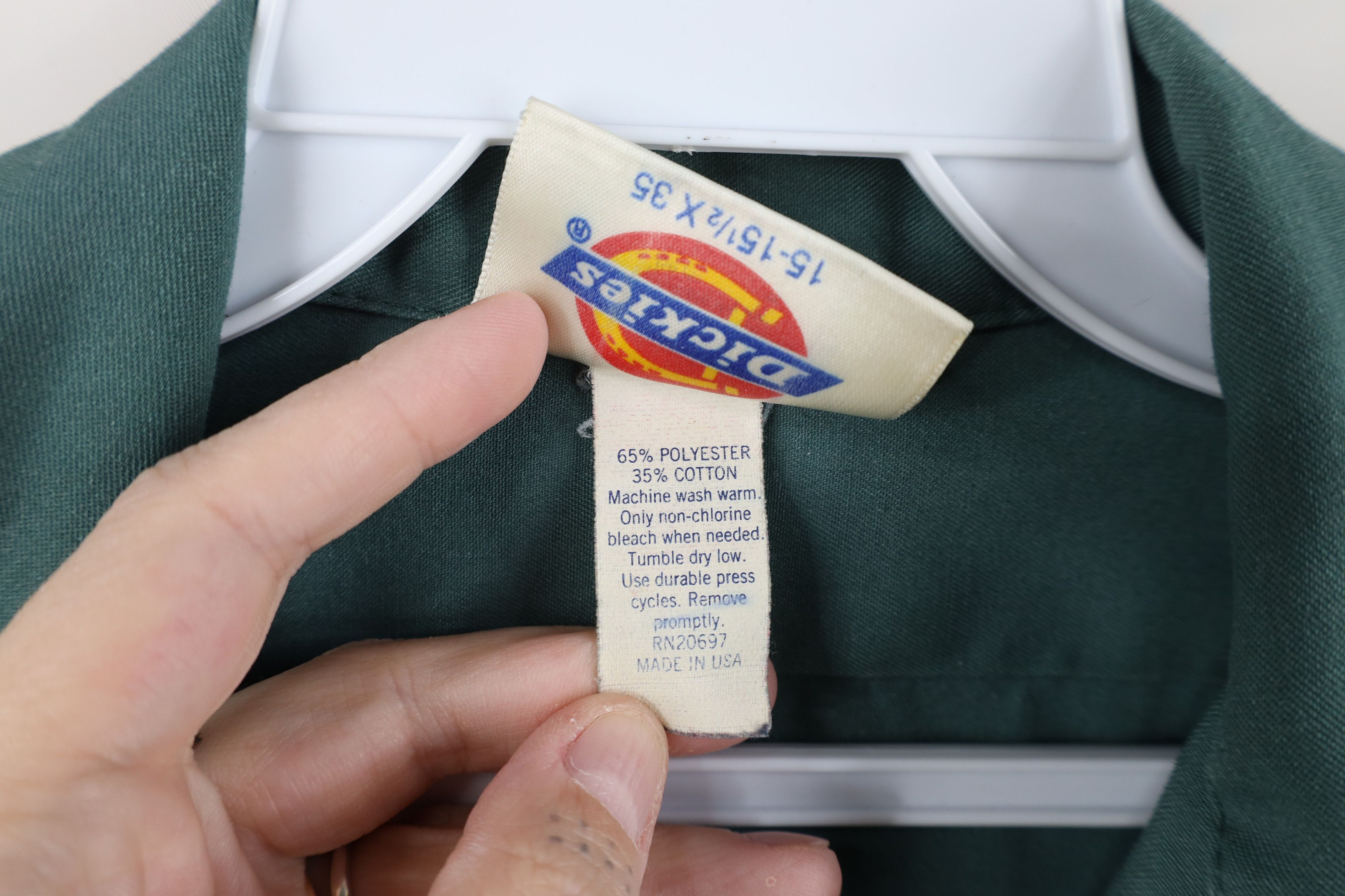 Dickies Vintage 90s Dickies Workwear Mechanic Button Shirt USA Green Size US M / EU 48-50 / 2 - 11 Thumbnail