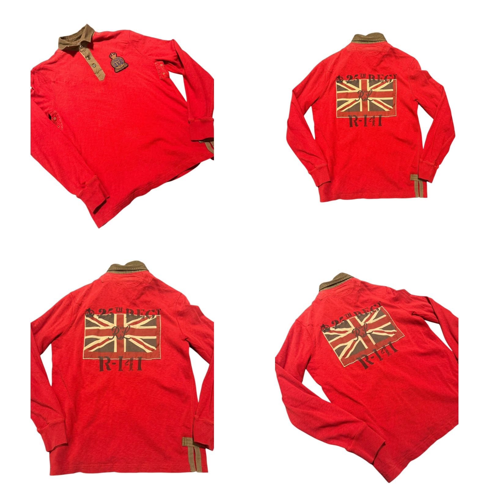Polo Ralph Lauren VINTAGE Polo Ralph Lauren Union Jack UK English Military Long Sleeve Polo Shirt M Green Size Medium Casual Mens Size US M / EU 48-50 / 2 - 8 Thumbnail
