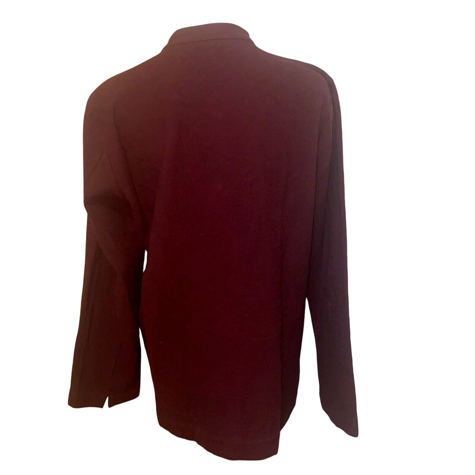 Eileen Fisher Eileen Fisher Size Medium Burgundy Minimalist Classic Blazer Size M / US 6-8 / IT 42-44 - 5 Thumbnail