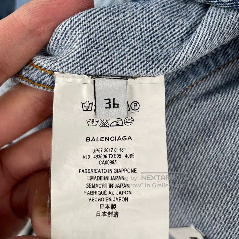 Balenciaga Balenciaga Collar embroidery letter denim jacket Size XS / US 0-2 / IT 36-38 - 4 Thumbnail
