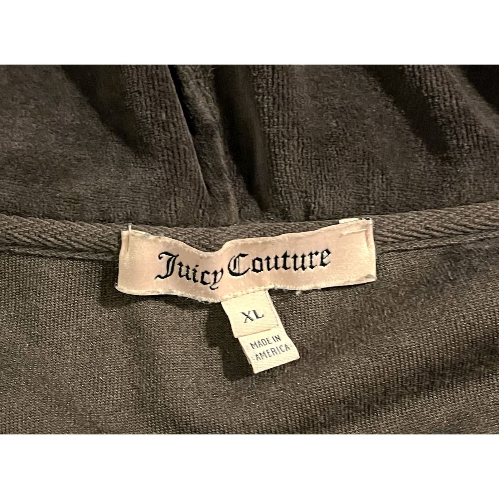 Juicy Couture VINTAGE Juicy Couture Velour Hoodie Women’s XL Brown Full Zip Hooded Pockets 90s Designer Logo Womens Size XL / US 12-14 / IT 48-50 - 5 Thumbnail