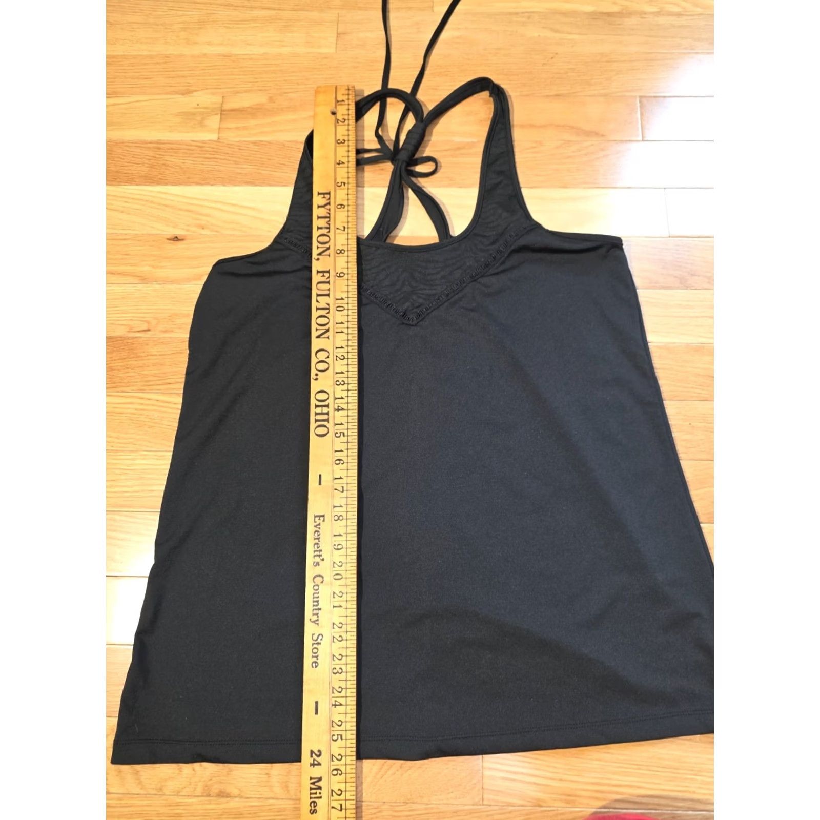 Kyodan Kyodan Racerback Tank Top Women's M Black Solid Polyester Sleeveless Scoop Neck Tie-Back Yoga Activewear Shirt Size M / US 6-8 / IT 42-44 - 4 Thumbnail