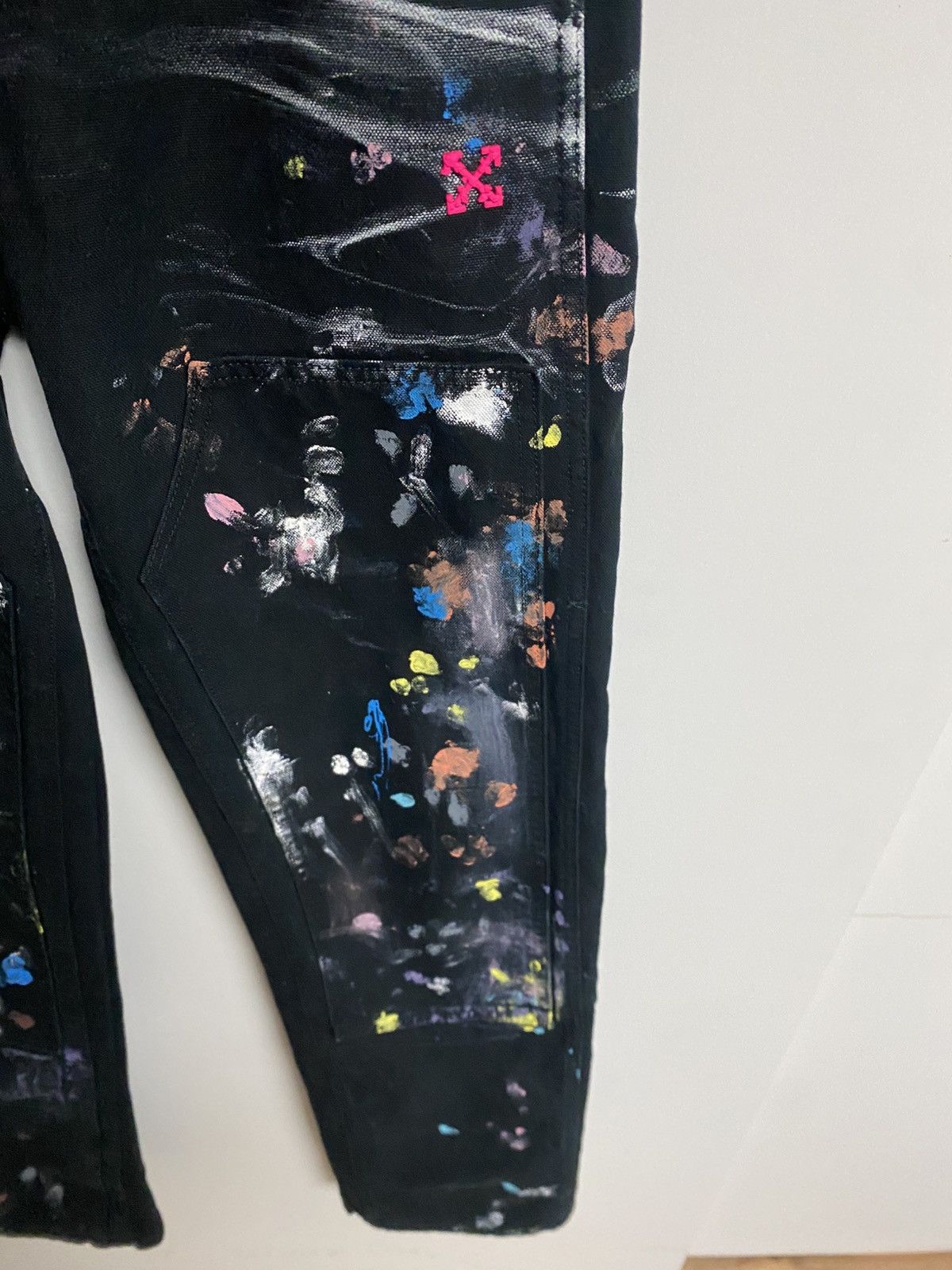 Off-White Off White paint splatter hybrid denim Size US 32 / EU 48 - 4 Thumbnail