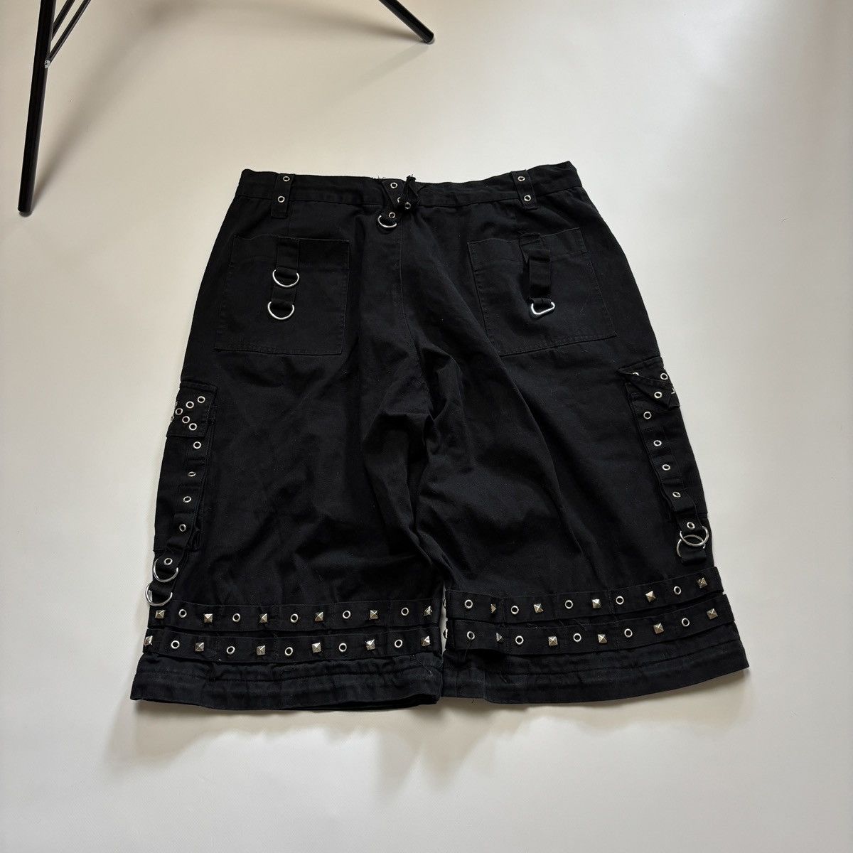 y2k goth punk japan style shorts cargo grommets studs rave