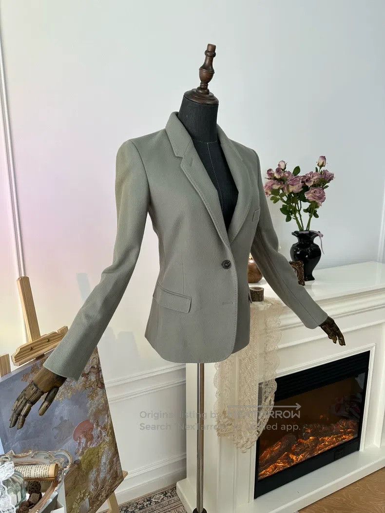 Hermes Hermes Cashmere Blazer Jacket, Gray Green Size XXS / US 00 / IT 34 - 3 Thumbnail