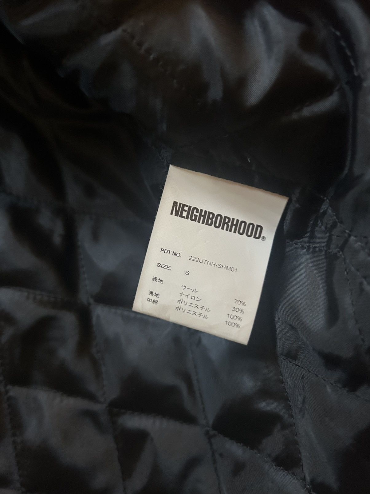 Neighborhood Buffalo Check Quilted Shirt Jacket M Gray 22AW